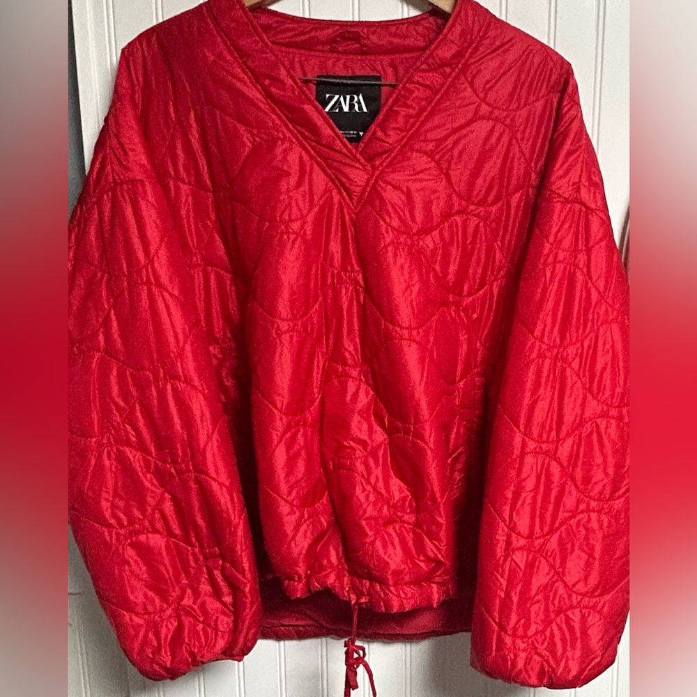 Zara Red Quilted Jacket